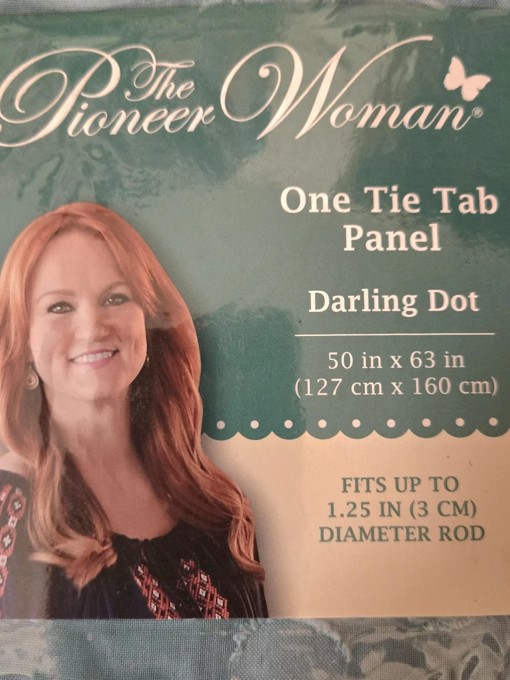 2x New 50x63” Pioneer Woman Teal Darling Dot One tie Tab Panel Discontinued
